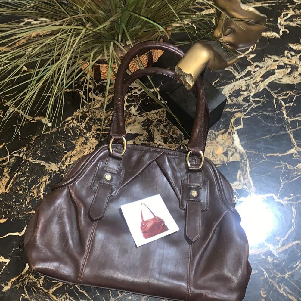 MONSAC Vintage brown genuine leather tote bag